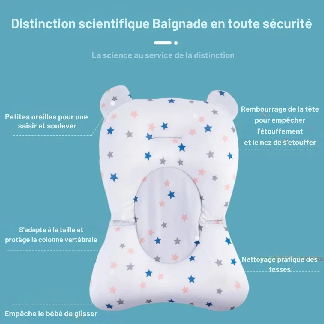 Transat de bain bébé – Sécurité et confort pour nouveau-né – Maintien ergonomique antidérapant – Image 3