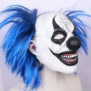 Masque de clown d’horreur Halloween en latex réaliste – style effrayant zombie