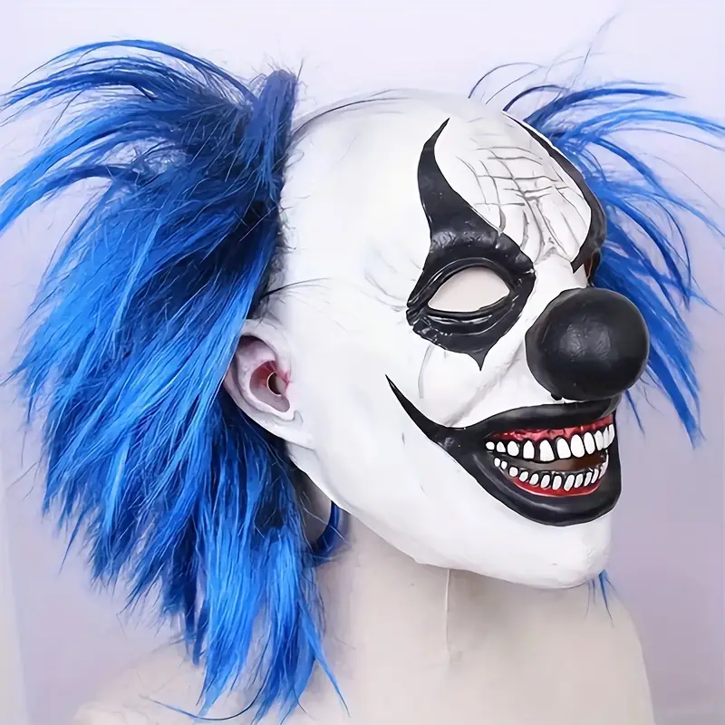 Masque de clown d’horreur Halloween en latex réaliste – style effrayant zombie
