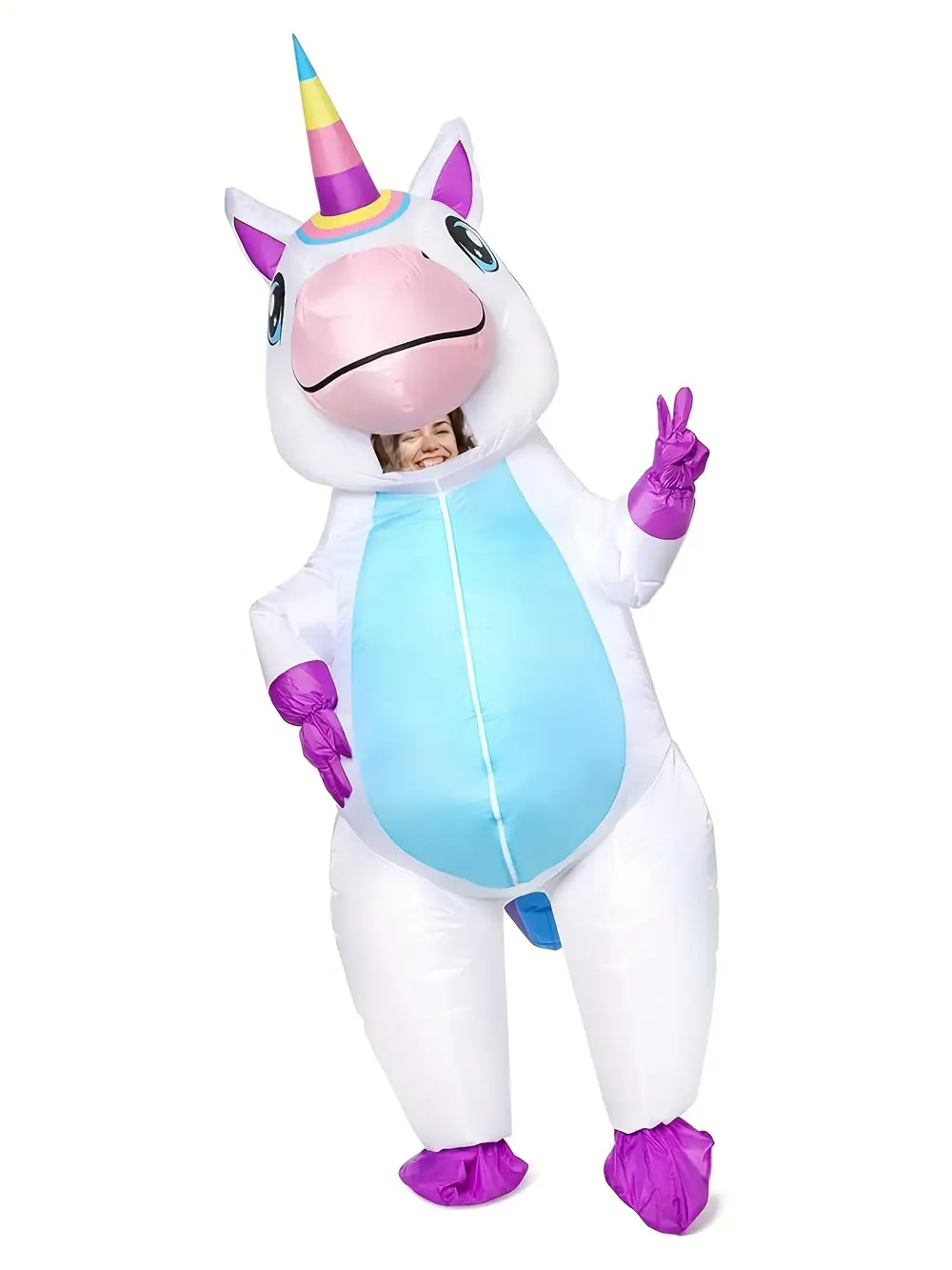 Costume gonflable licorne adulte – design pastel mignon idéal fêtes et Halloween – Image 6