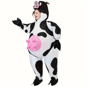 Déguisement gonflable vache adulte – costume amusant pour fête et carnaval