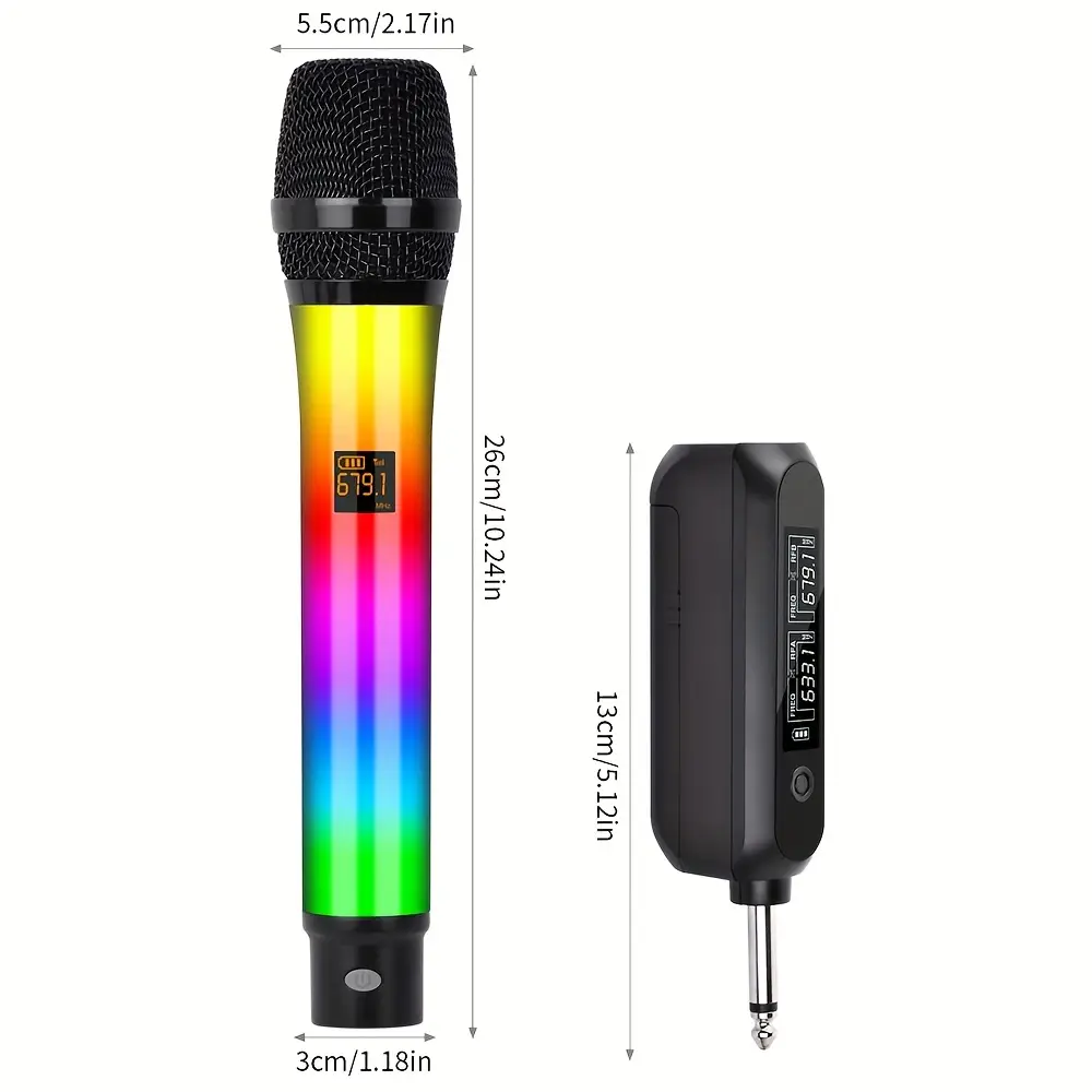 Microphone sans fil rétro à LED – changement de couleur et haut-parleur intégré – Image 4