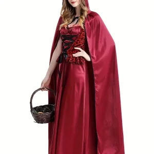 Déguisement Petit Chaperon Rouge fille – robe avec cape et manches assorties