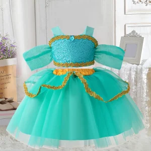 Robe de princesse bébé en tulle pailleté – tenue Halloween festive fille