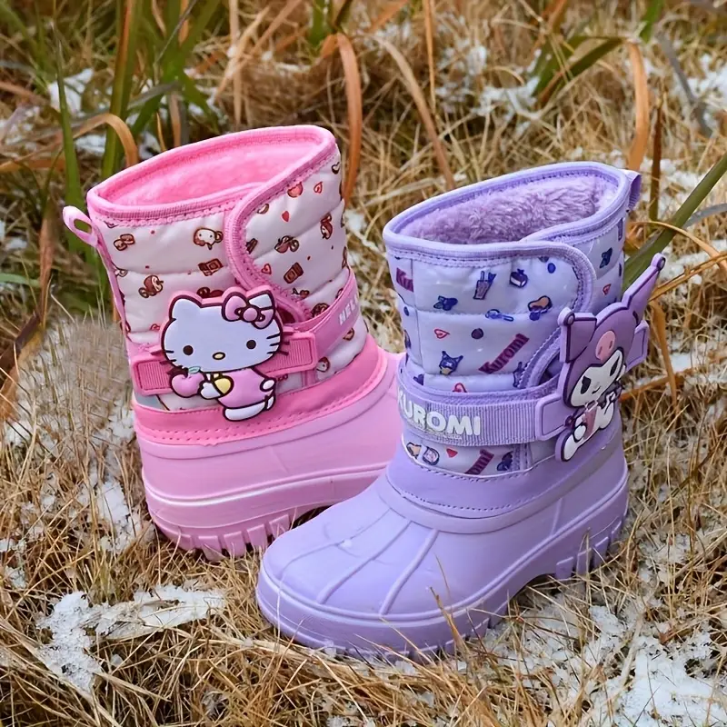 Bottes de pluie fille fourrées imperméables – hiver chaud et antidérapantes – Image 8