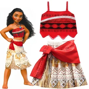 Costume fille style princesse Océan – tenue Moana avec jupe à volants