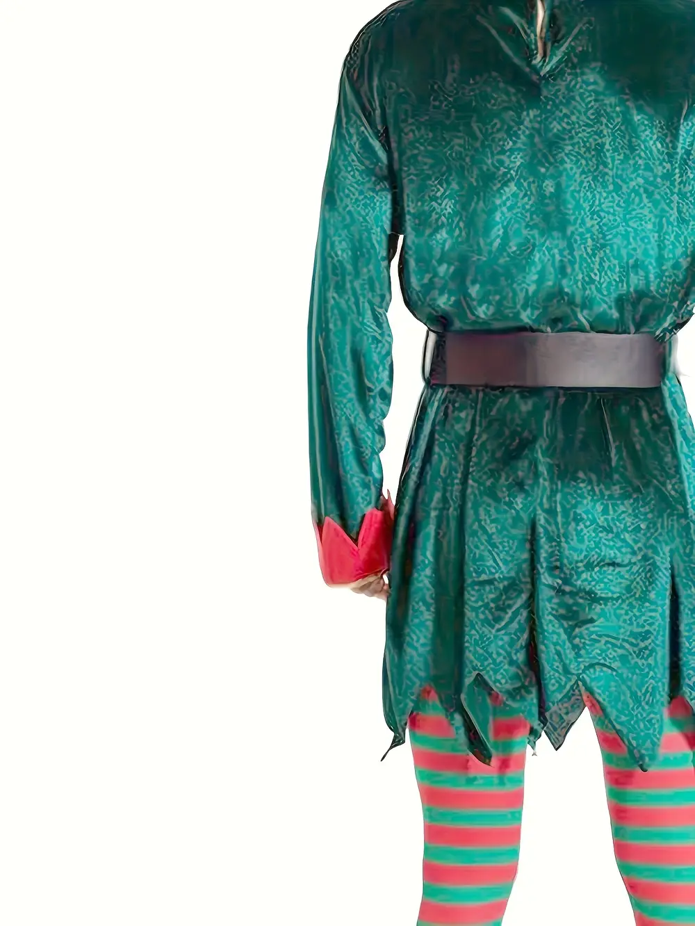 Costume de lutin de Noël en polyester avec ceinture – tenue festive roleplay – Image 3