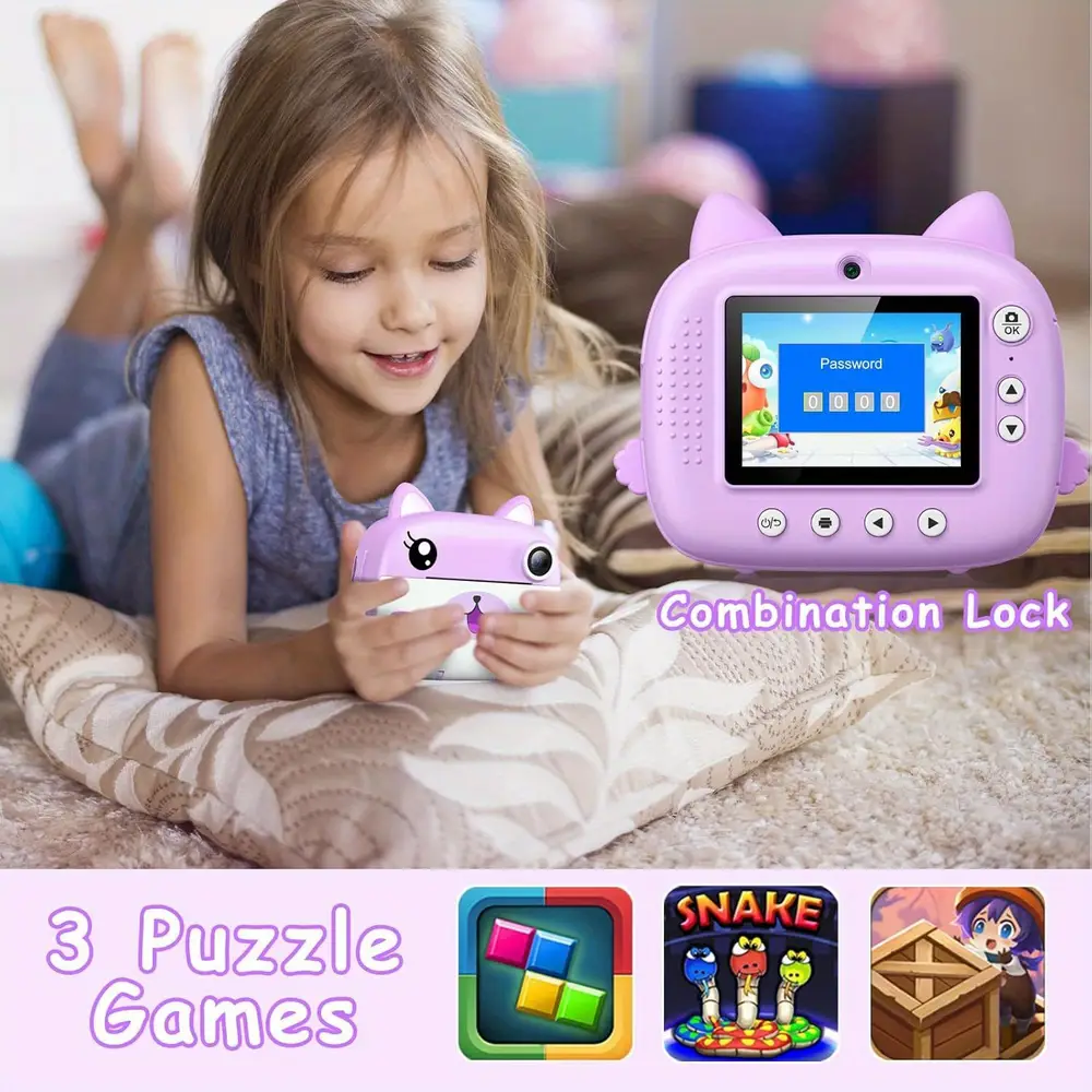 Appareil photo instantané enfant avec selfie et impression thermique – 32 Go inclus – Image 8