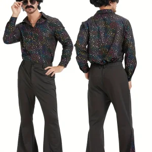 Déguisement rétro homme 8 pièces – costume années 80/90 avec accessoires