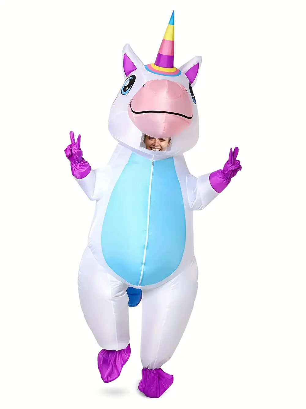 Costume gonflable licorne adulte – design pastel mignon idéal fêtes et Halloween – Image 5