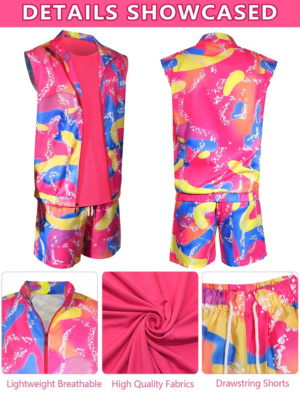 Déguisement homme vintage années 80 – tenue sport rétro avec accessoires complets – Image 4