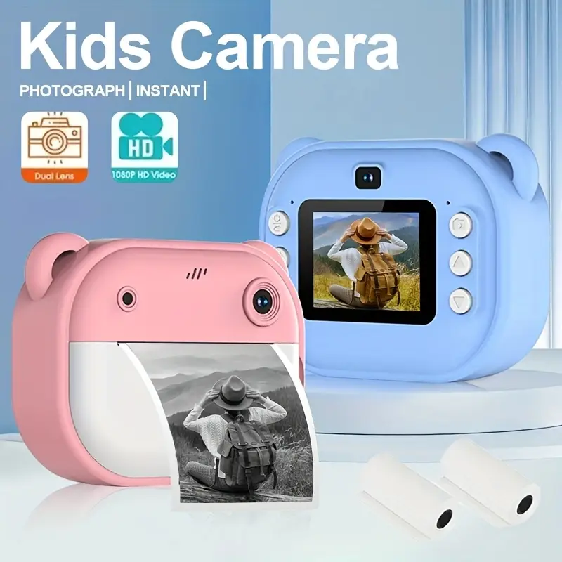 Appareil photo instantané enfant avec impression thermique et fonction vidéo dessin – Image 3
