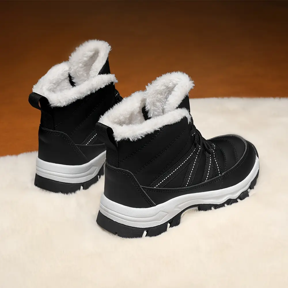 Bottes de neige enfant mi-hautes à lacets – doublure polaire chaude antidérapante – Image 6