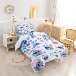 Parure de lit Stitch douce et respirante – 2 ou 3 pièces style cartoon enfants