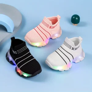 Baskets fille à enfiler avec lumières – légères, confortables et antidérapantes