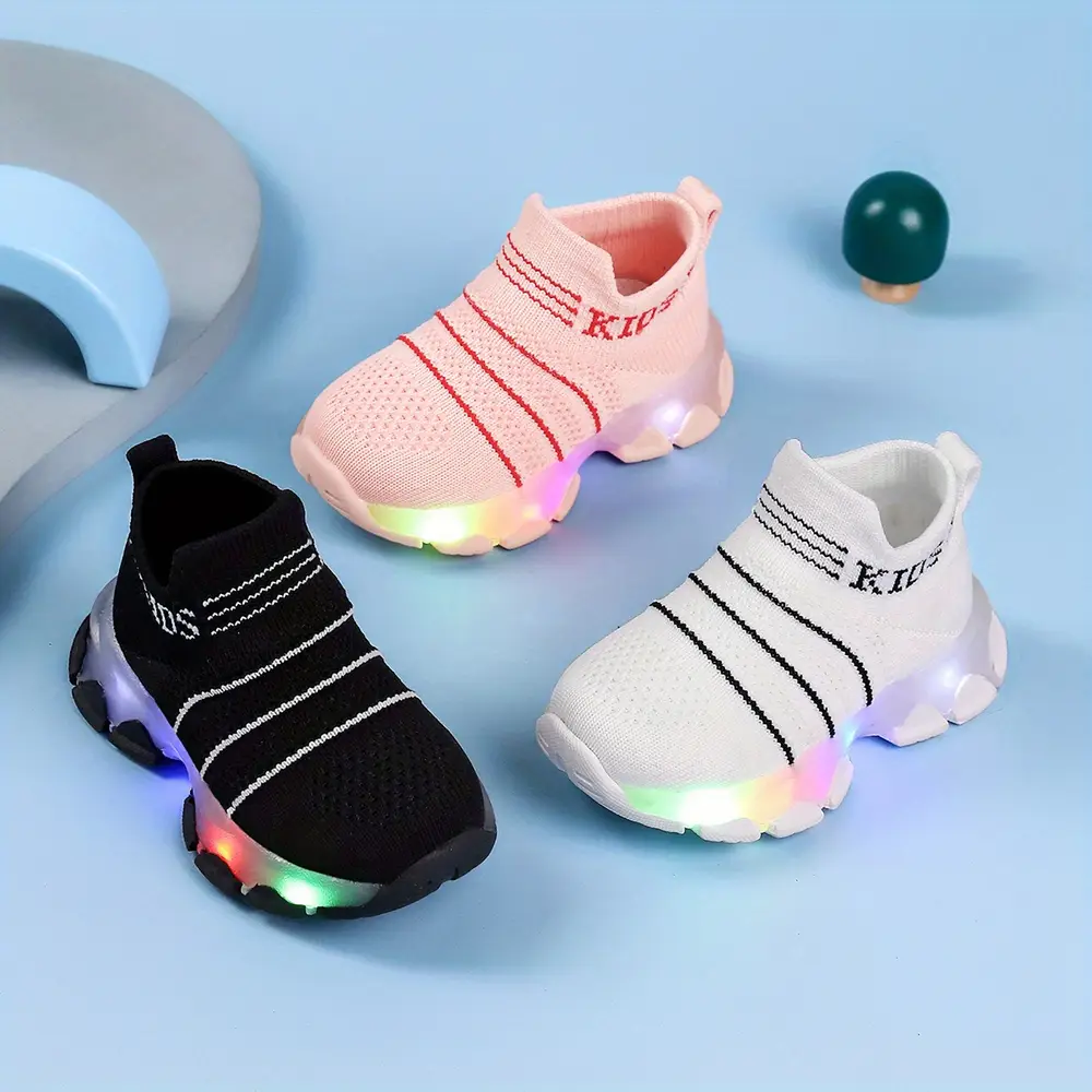 Baskets fille à enfiler avec lumières – légères, confortables et antidérapantes