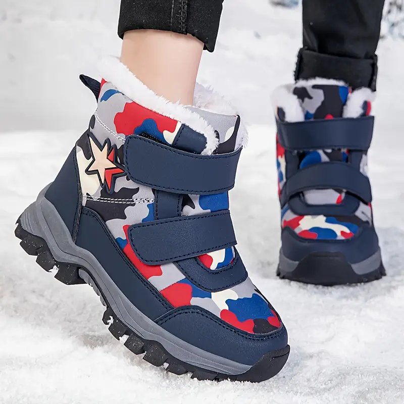 Bottes de neige enfant imperméables doublées fourrure – hiver mixte antidérapantes – Image 9