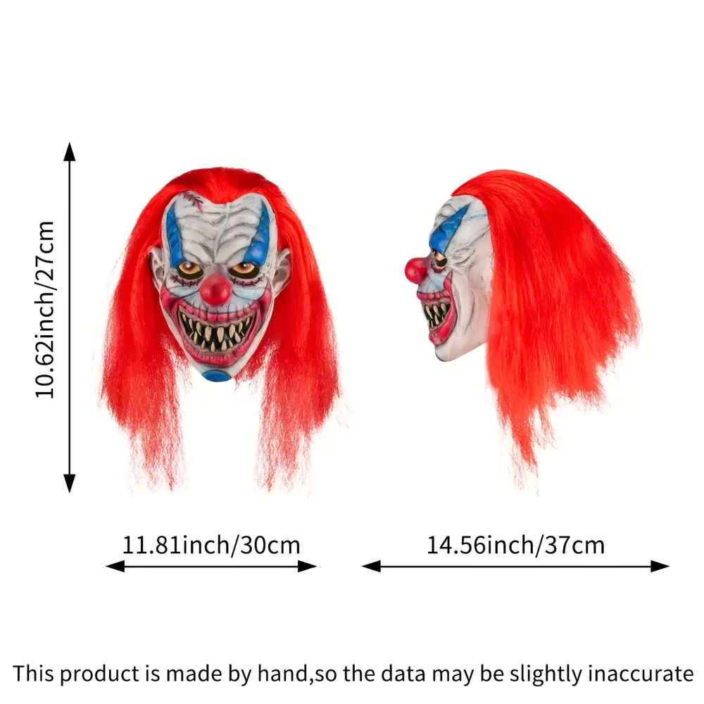 Masque de clown effrayant en latex réaliste – accessoire Halloween terrifiant – Image 3