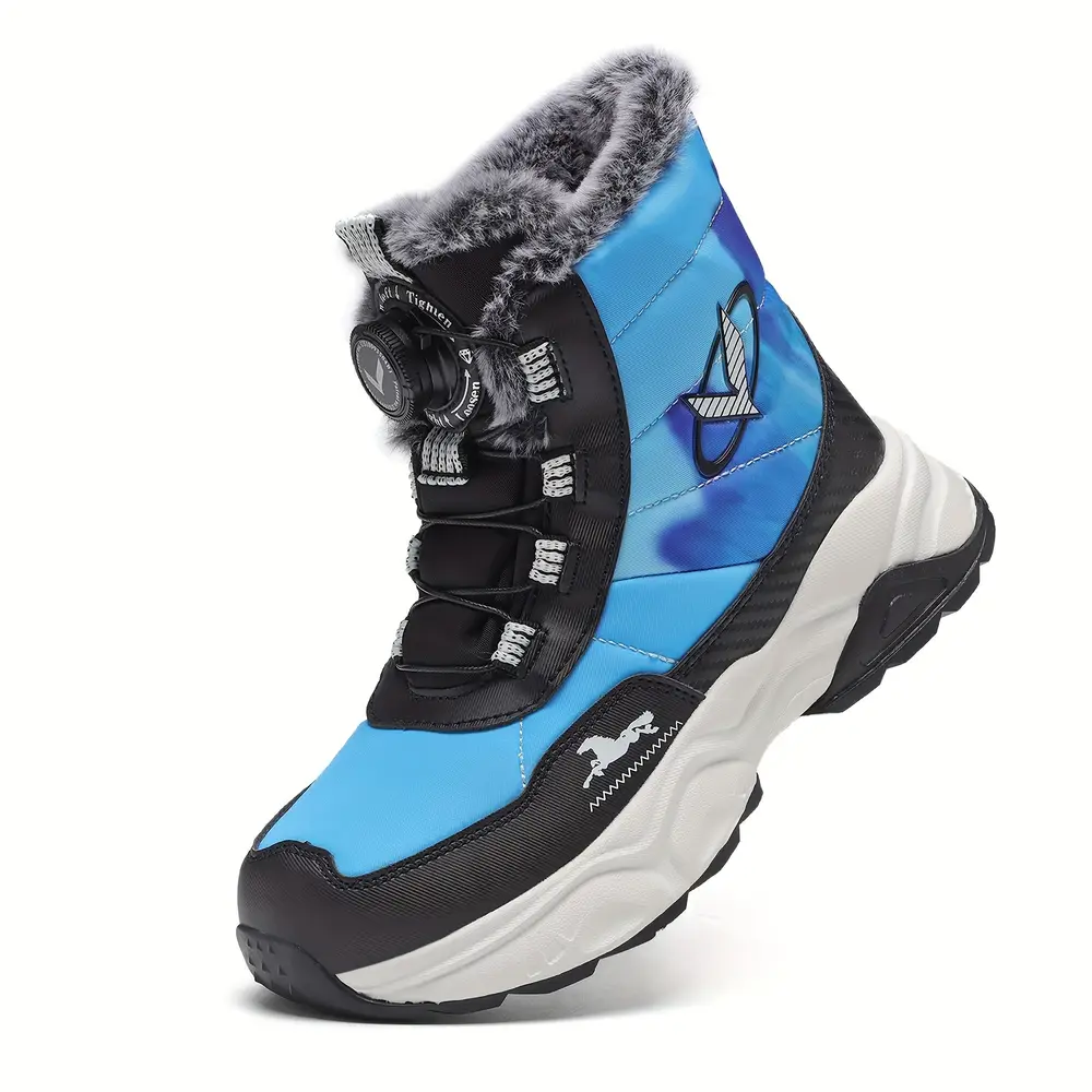 Bottes de neige enfant imperméables doublées fourrure chaude – hiver antidérapantes – Image 3