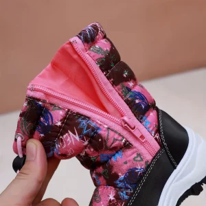 Bottes de neige fille mi-mollet imperméables intérieur doux antidérapantes hiver