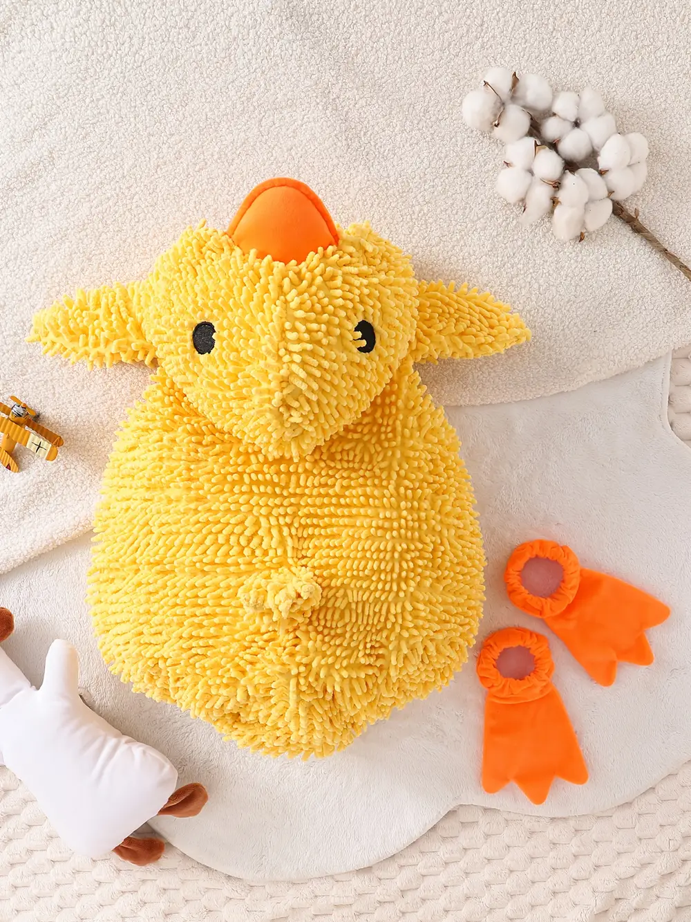 Combinaison pyjama enfant en flanelle douce – motif canard et oreilles lapin – Image 2