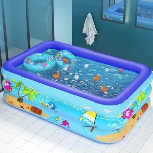 Piscine gonflable enfant – Idéale pour l&rsquo;été, jeux d&rsquo;eau sécurisés à la maison – Facile à installer et transporter