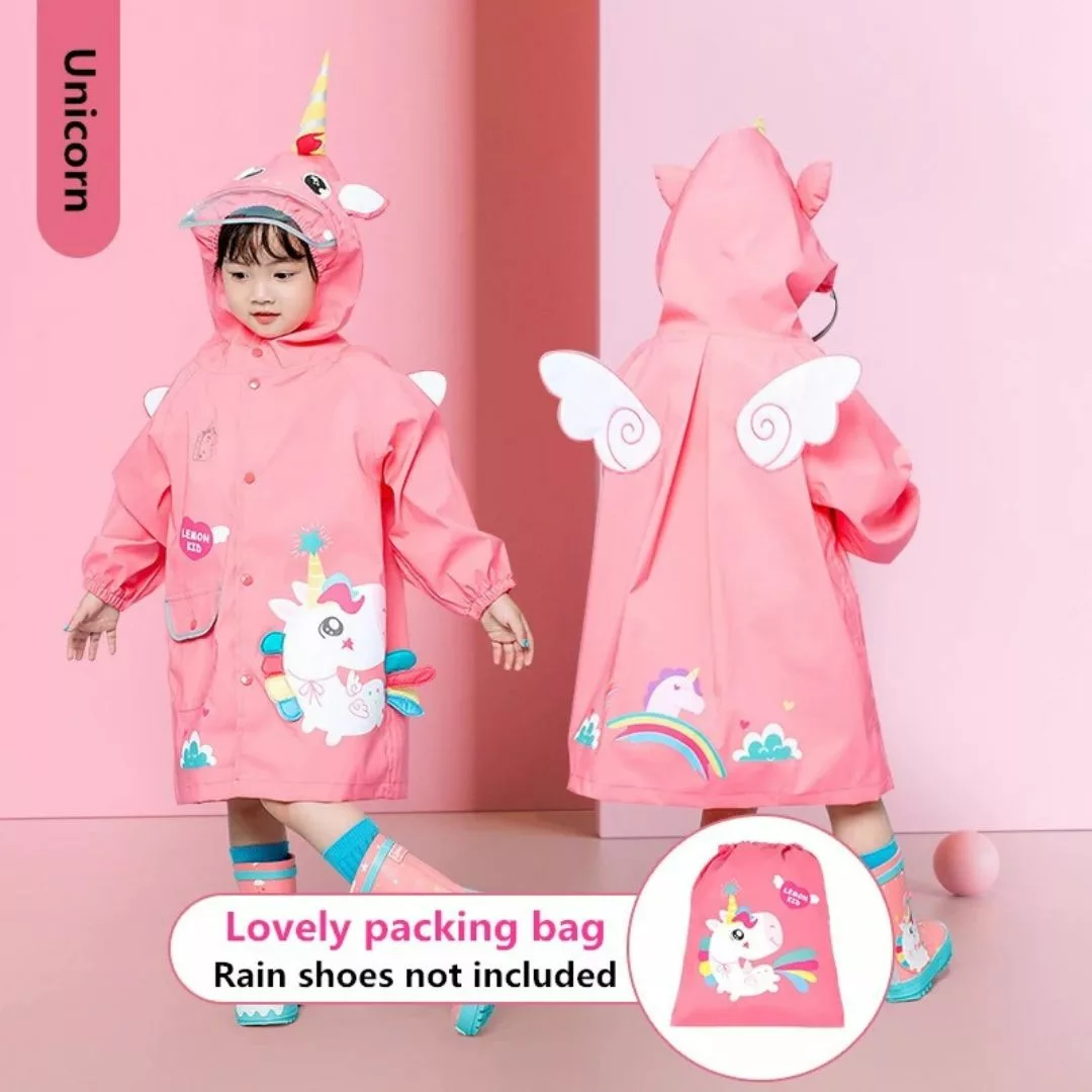 Poncho de pluie enfant – Protection imperméable et légère pour rester au sec à l’école ou en balade – Image 3