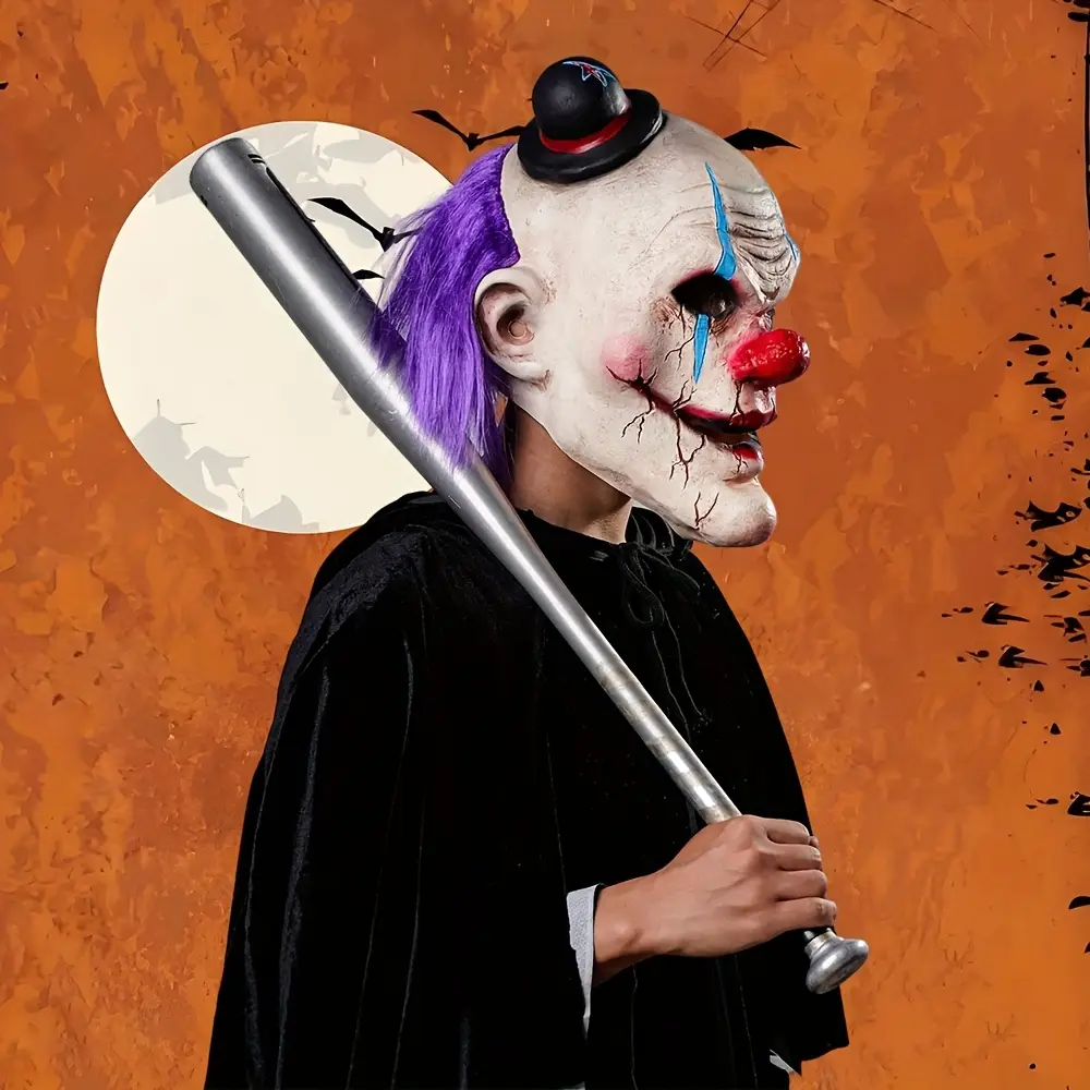 Masque de clown effrayant en latex pour Halloween – accessoire de déguisement – Image 5