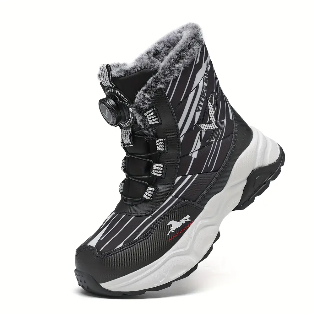 Bottes de neige enfant imperméables doublées fourrure chaude – hiver antidérapantes – Image 7