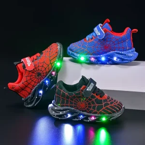 Baskets LED enfant respirantes – chaussures lumineuses sport garçons mesh