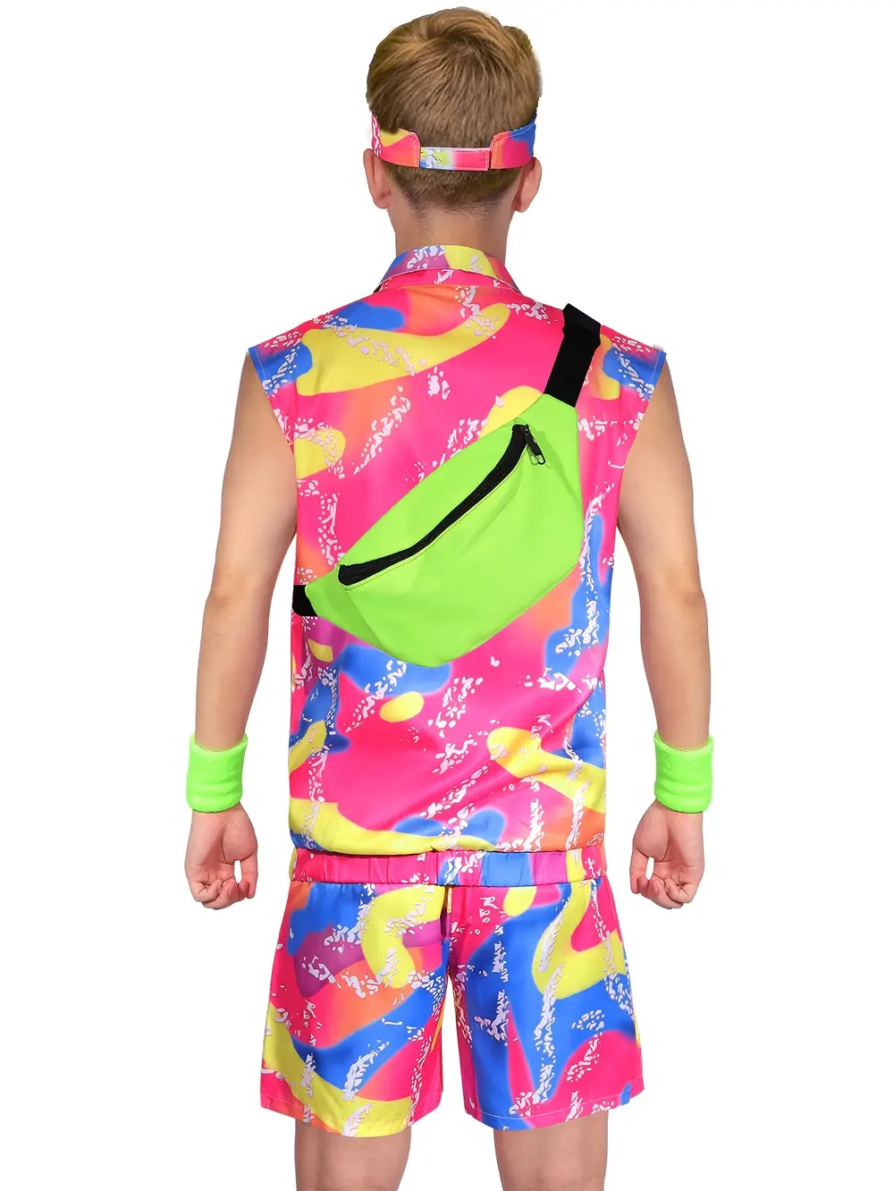 Déguisement homme vintage années 80 – tenue sport rétro avec accessoires complets – Image 3