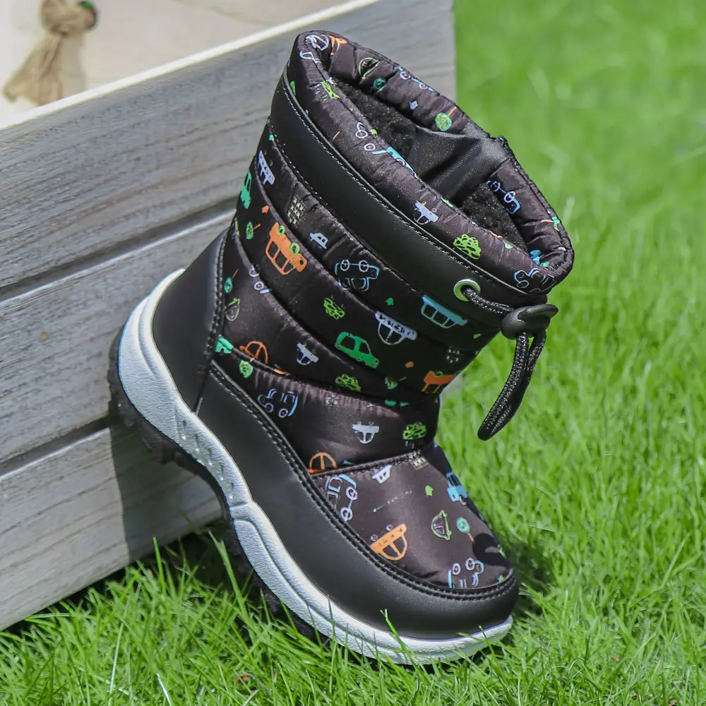 Bottes de neige enfant imperméables avec motif fleurs et dessins animés chaleureux – Image 5