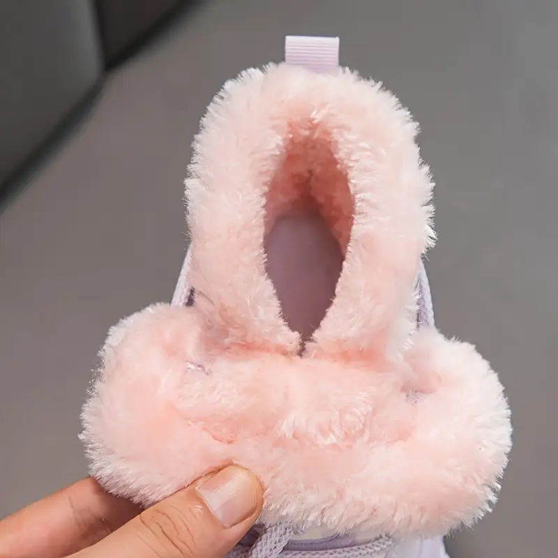 Bottes de neige fille fourrées polaire – montantes confort avec lacets élastiques – Image 4