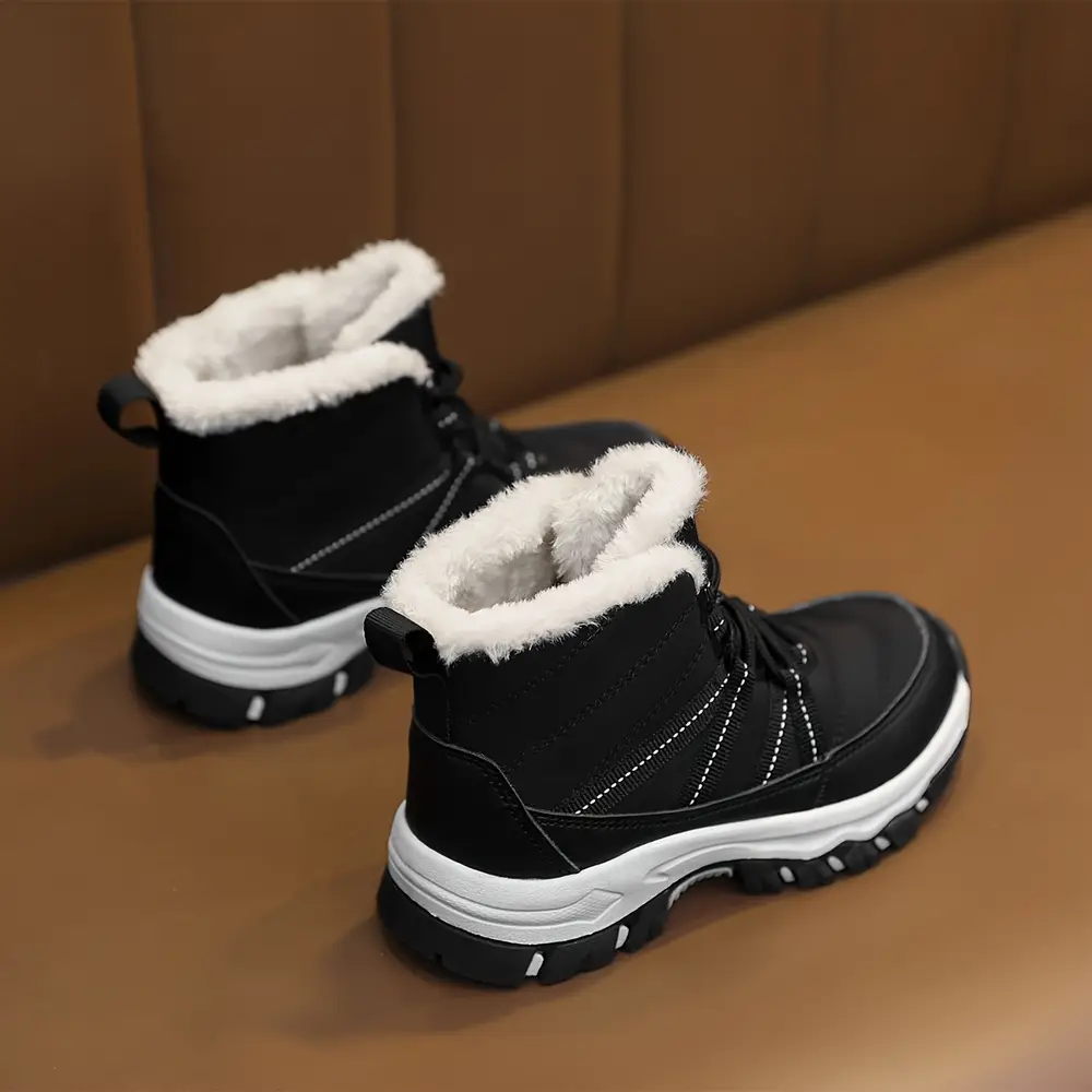 Bottes de neige enfant mi-hautes à lacets – doublure polaire chaude antidérapante – Image 2