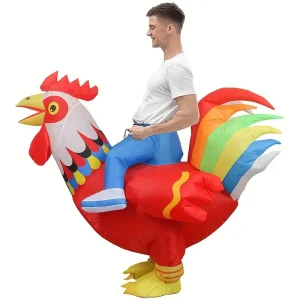 Costume gonflable adulte coq réaliste – déguisement original pour fête ou carnaval