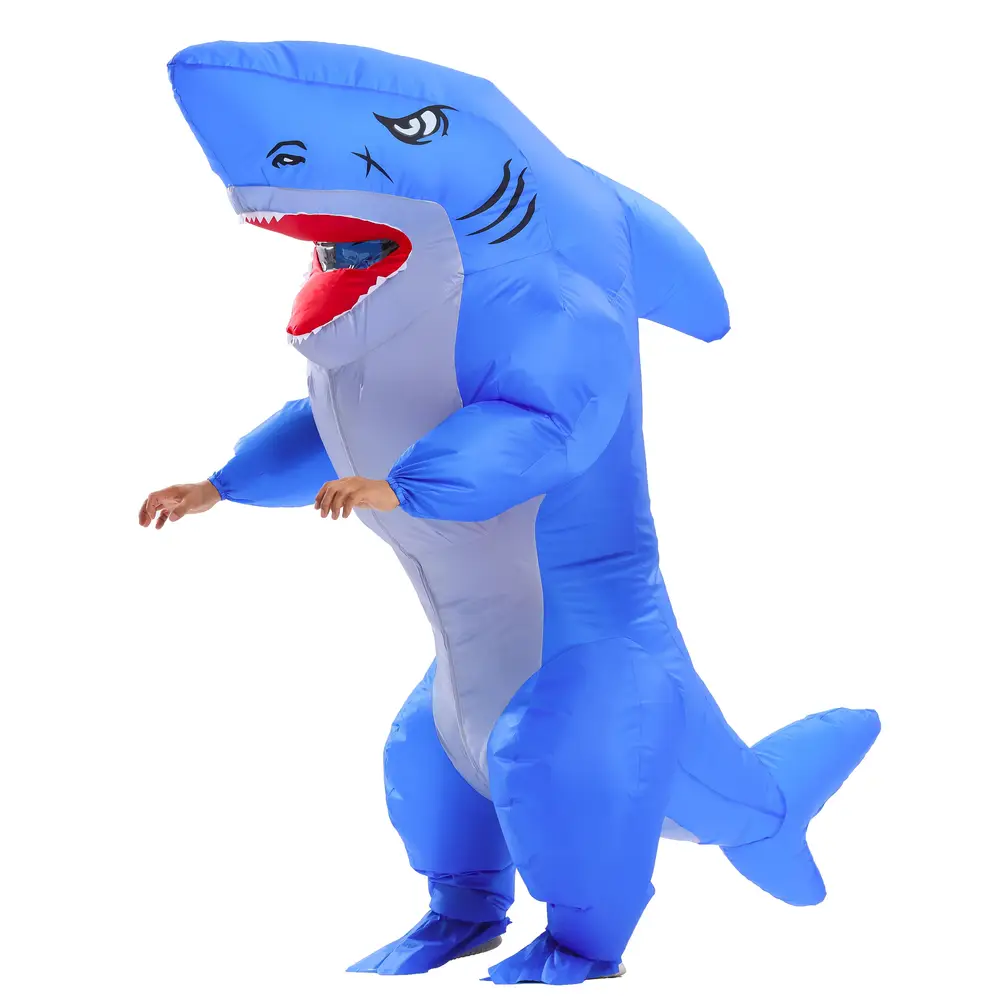 Costume requin gonflable adulte avec ventilateur – déguisement intégral festif – Image 2