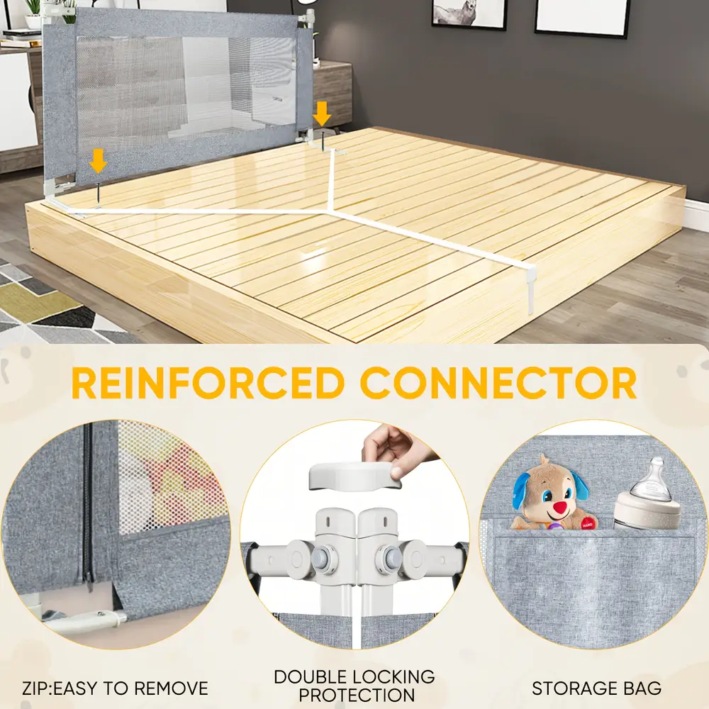 Barrière de lit bébé à levage vertical – sécurité anti-chute portable – Image 6