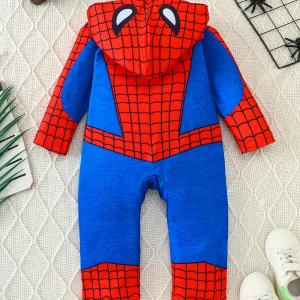 Combinaison bébé Spider-Man à capuche – tenue cosplay douce pour Halloween
