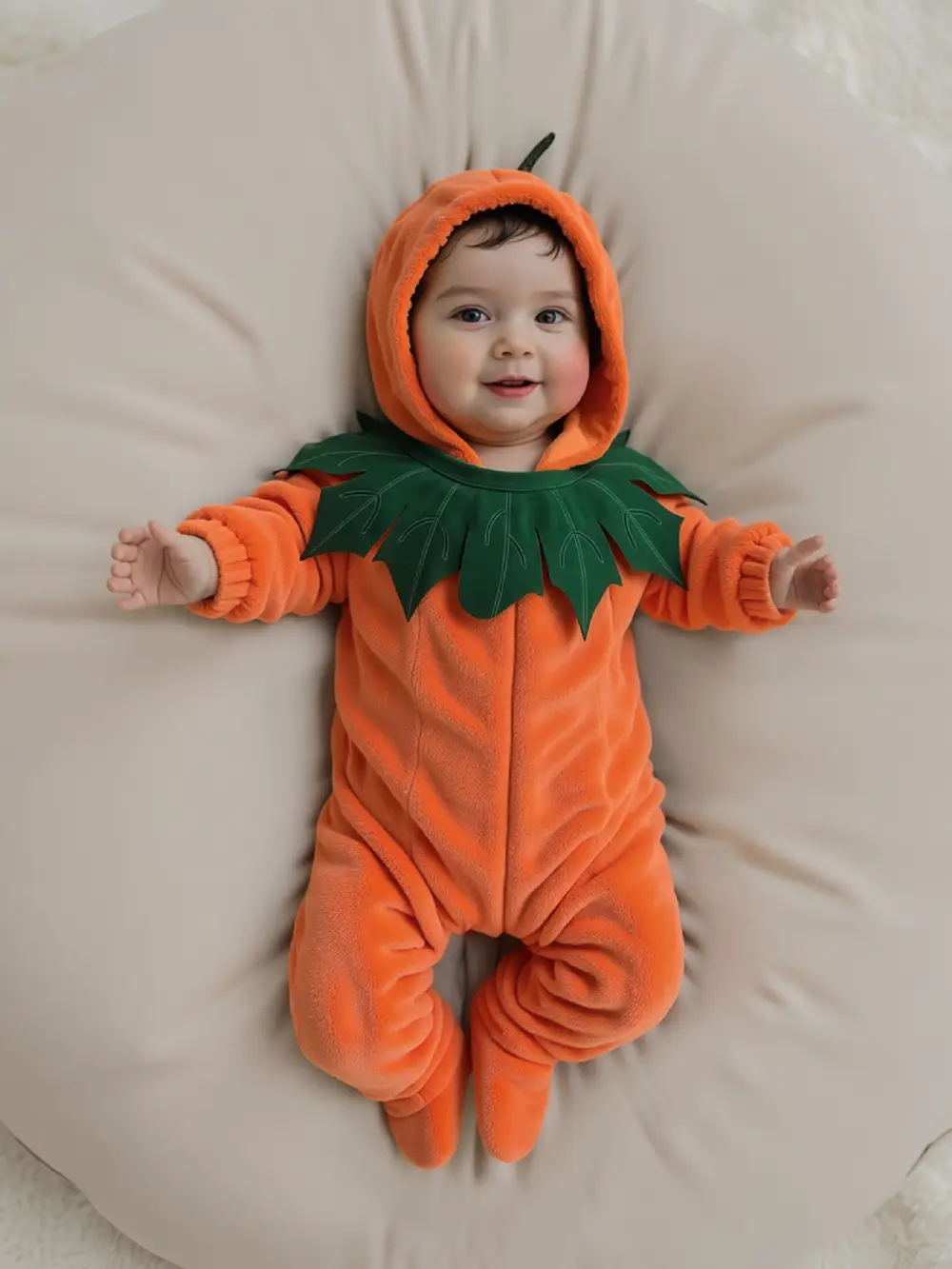 Déguisement bébé citrouille Halloween – combinaison à capuche douce et mignonne – Image 3