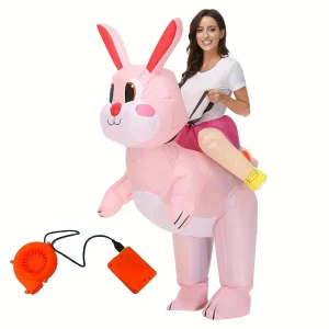 Déguisement lapin de Pâques adulte – combinaison intégrale avec tête peluche