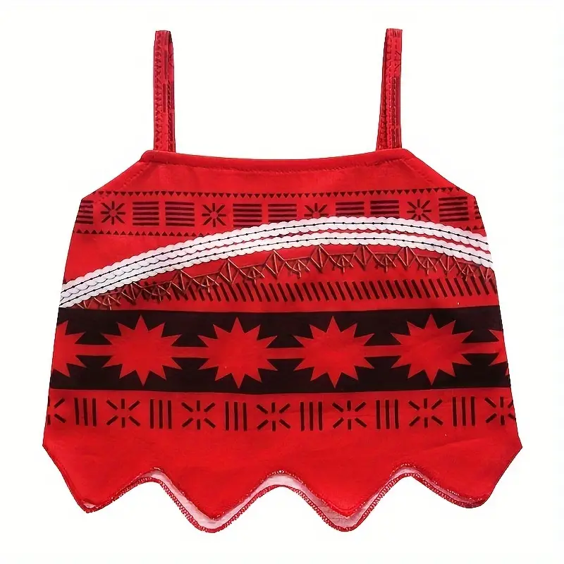 Costume fille style princesse Océan – tenue Moana avec jupe à volants – Image 4