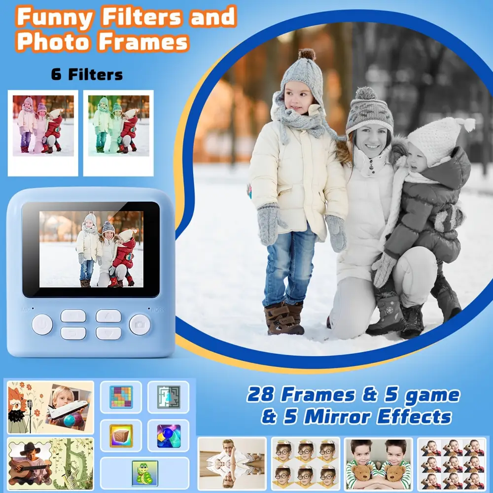 Appareil photo instantané pour enfants avec vidéo 1080P – cadeau ludique éducatif – Image 5