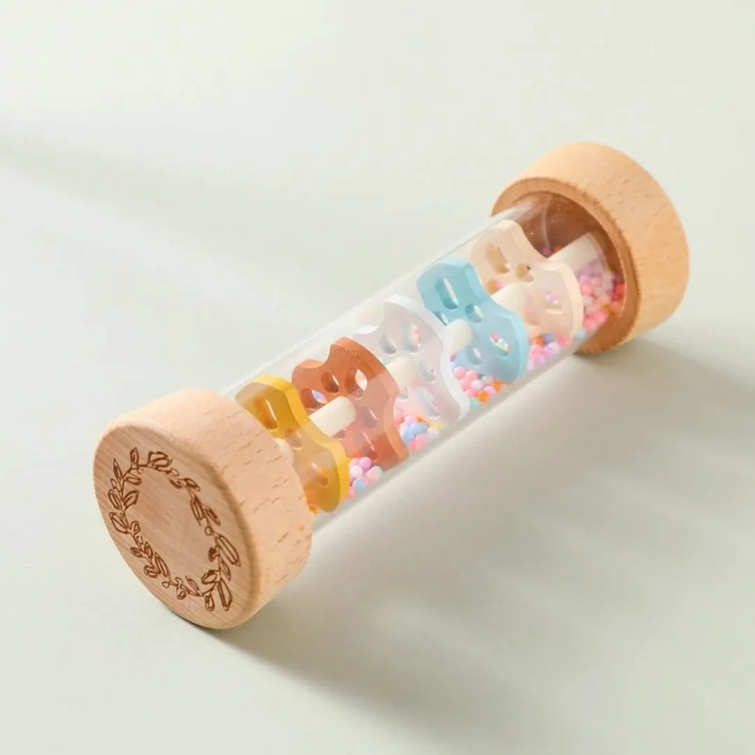 Baton de pluie pour bebe – Eveil sensoriel doux et apaisant – Jouet Montessori en bois naturel – Image 4