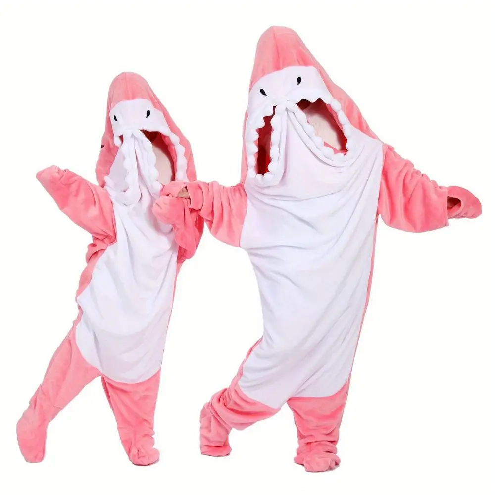 Pyjama combinaison requin en flanelle douce – costume cocooning adulte – Image 2