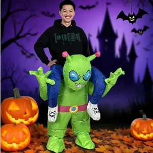 Déguisement alien gonflable adulte avec effet porté – costume original humoristique