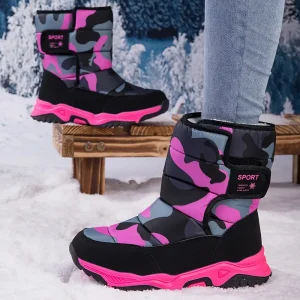 Bottes de neige enfant imperméables avec isolation chaude motif camouflage