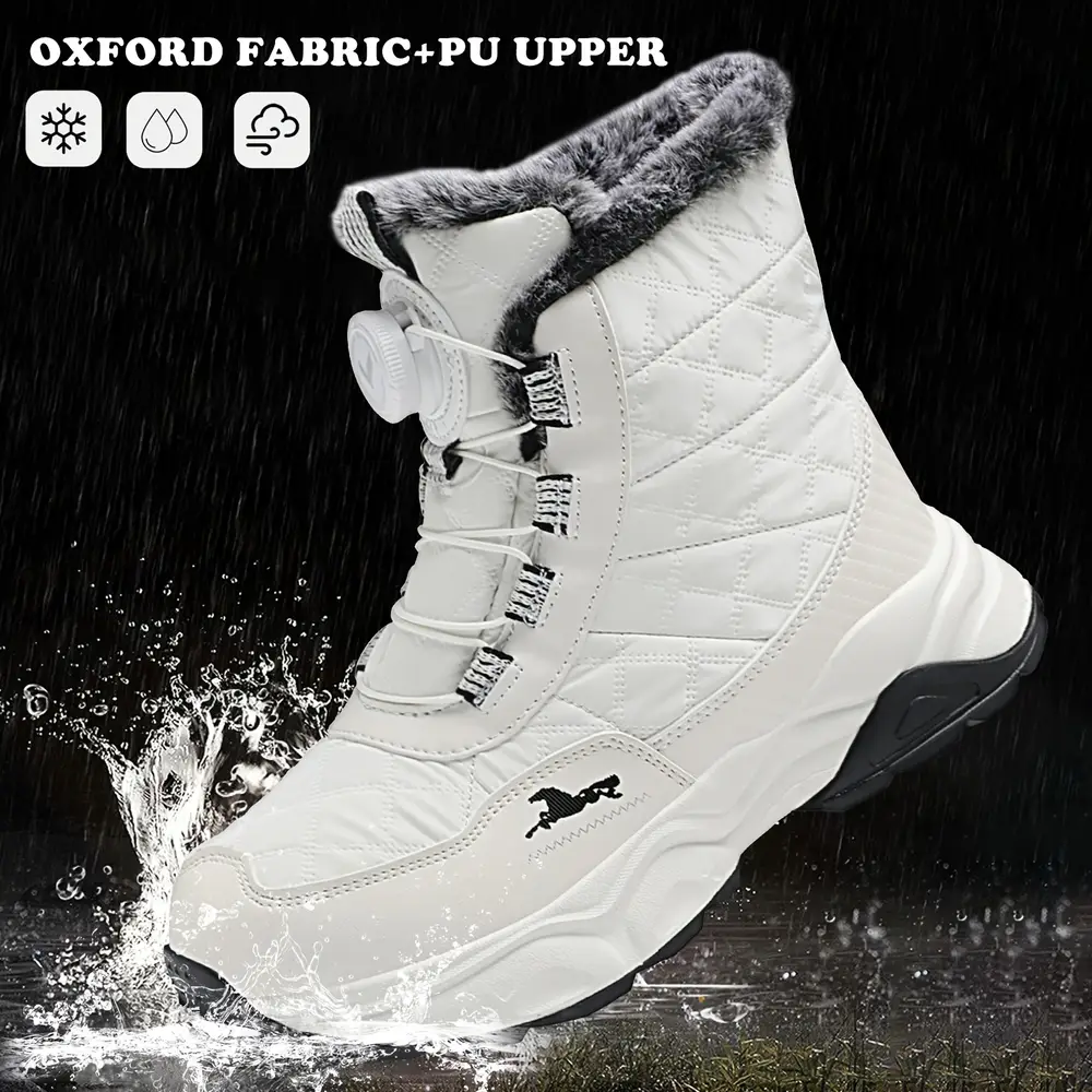 Bottes de neige enfant imperméables doublées fourrure chaude – hiver antidérapantes – Image 5