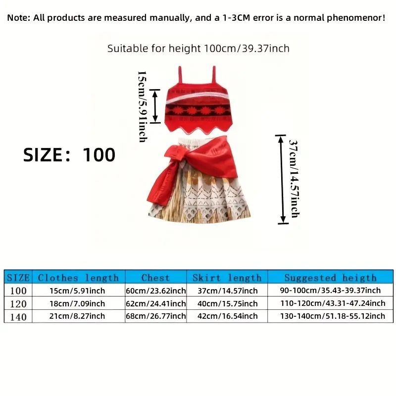 Costume fille style princesse Océan – tenue Moana avec jupe à volants – Image 3