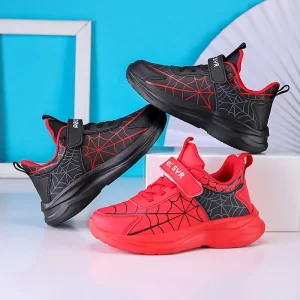Baskets garçon motif toile d’araignée – sneakers légères sport et loisirs