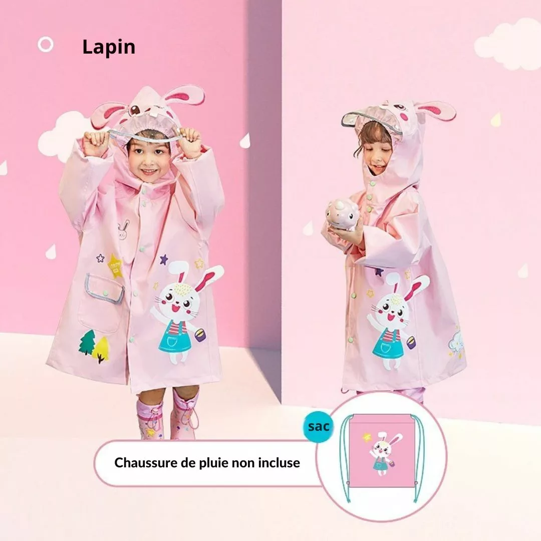 Poncho de pluie enfant – Protection imperméable et légère pour rester au sec à l’école ou en balade – Image 8